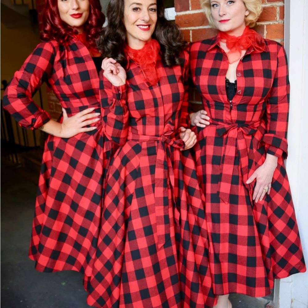 Red and Black buffalo check Mara Dress XS/UK 8/US 2